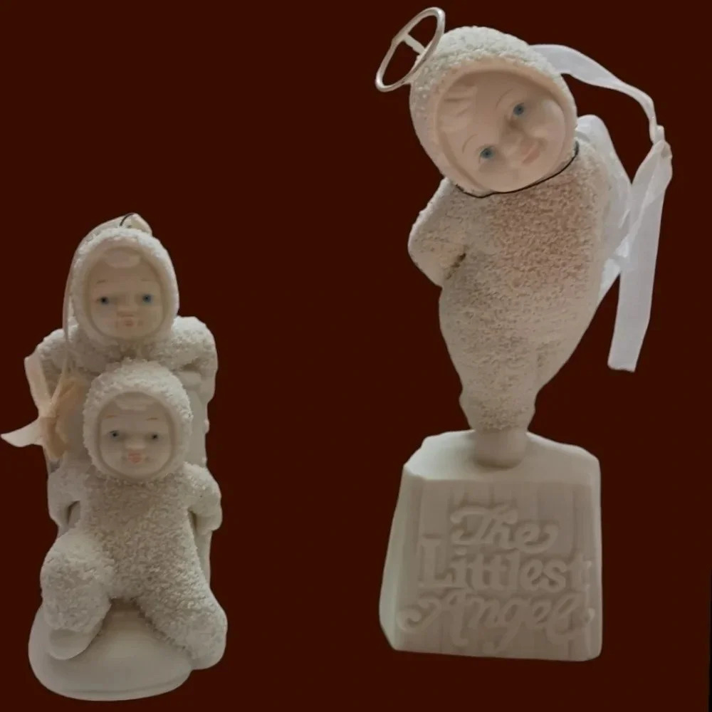 Department 56 snowbabies littles angels figurines lot of 2